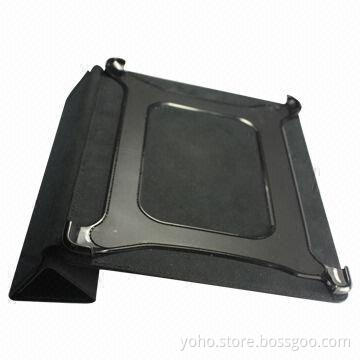 PU Skin Four Fold Stand Leather Cover for New iPad, Multi-function for Silicone Material